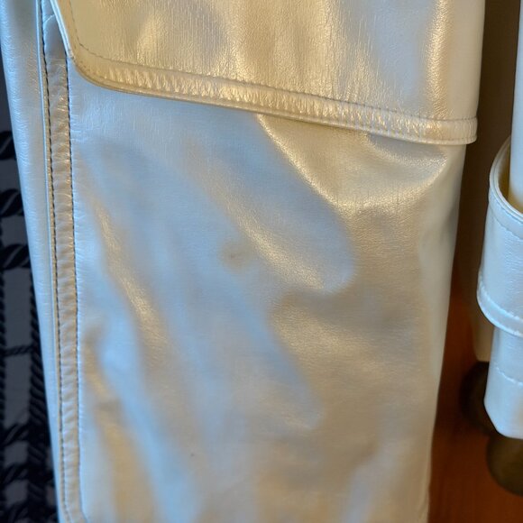 Burberry Bonnie Belt Raincoat Iridescent Cream Detachable Hood Snap Size 12 READ - Picture 16 of 16